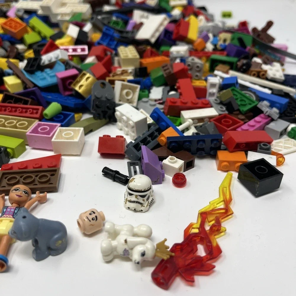 Lego 2.12LBS Random Pieces Plates Building Blocks Bulk Lot Needs Cleaning